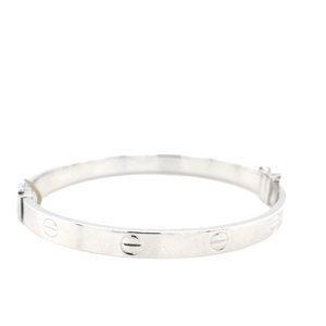 10kt White Gold Oval Bangle