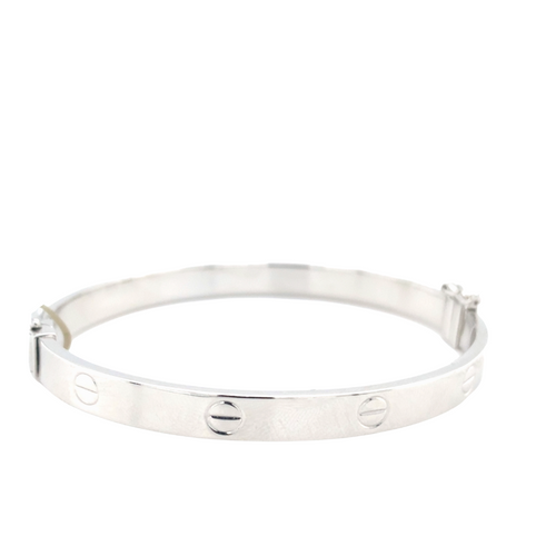 10kt White Gold Oval Bangle