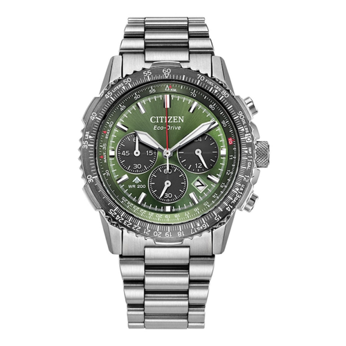 CITIZEN Eco-Drive Promaster Air Navihawk Chronograph Watch Olive Green Dial CA4664-60W