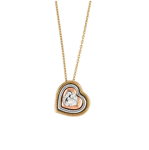 10kt Three Tone CZ Fancy Necklace