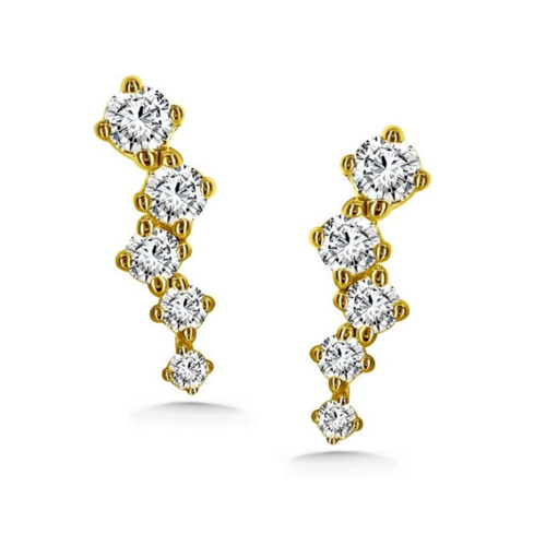 Gold Vermeil Sterling Silver .34TW Lab Grown Fancy Stud Earrings