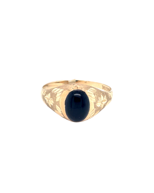 10kt Yellow Gold Fancy Onyx Signet Ring