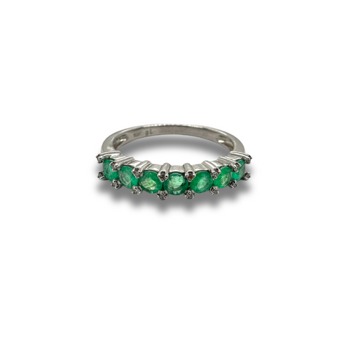 10KW Emerald and Diamond Accent Band