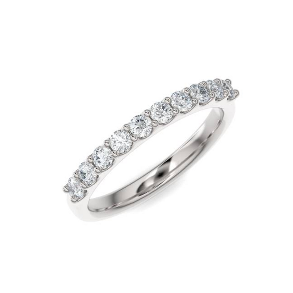 14KT White Gold 0.50ct Lab Diamond Half Eternity Band