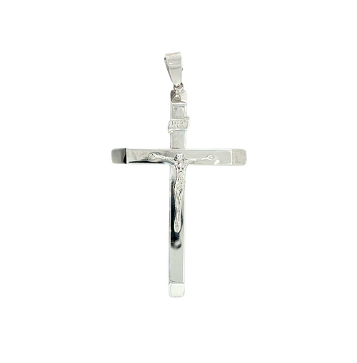 10kt White Gold Crucifix Charm