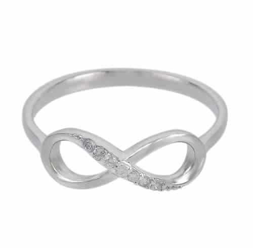 Sterling Silver Infinity Ring with CZ