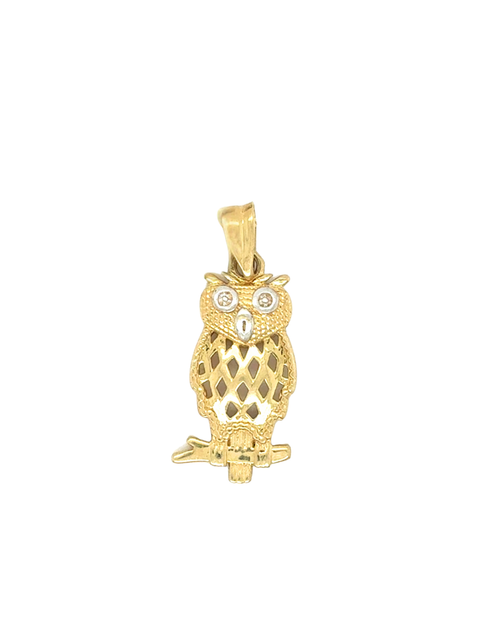 10kt Yellow Gold Owl Pendant