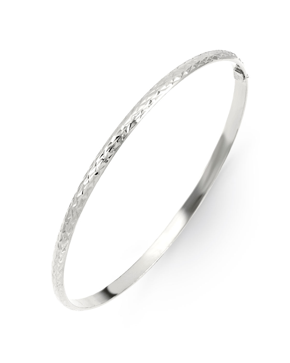 10kt White Gold Fancy Bangle