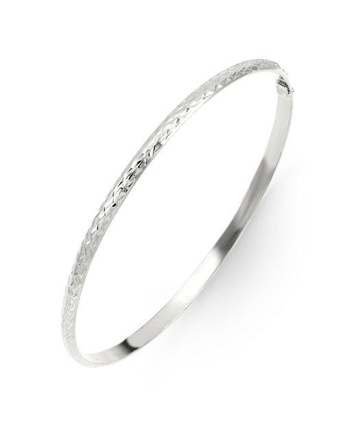 10kt White Gold Fancy Bangle
