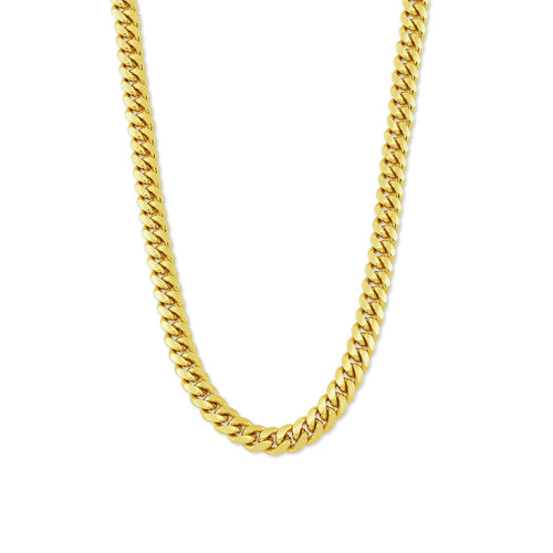 Sterling Silver Gold Plated 7.7mm Miami Cuban Chain 24"