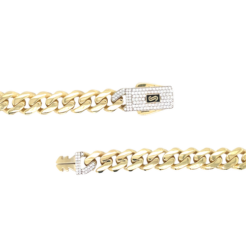 10kt Yellow gold 9.5mm 8.5in Monaco Bracelet