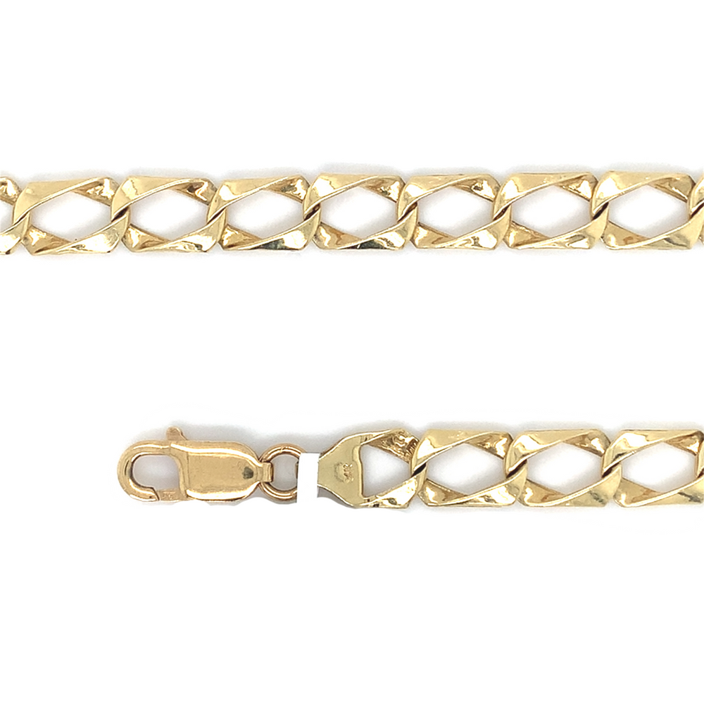 14kt Yellow gold 8mm 8.5in Casting Style Bracelet