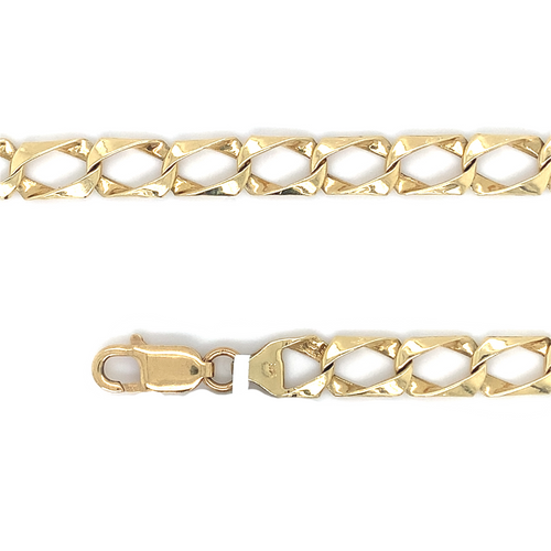 14kt Yellow gold 8mm 8.5in Casting Style Bracelet