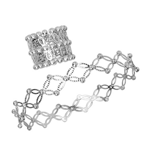 10kt White Gold Evolution Adjustable Bangle