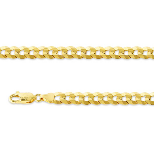 10kt Yellow Gold 8" 8.2mm Concave Curb Bracelet