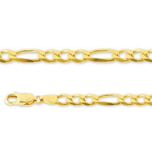 10kt Yellow Gold 4.5mm 8" Figaro Bracelet