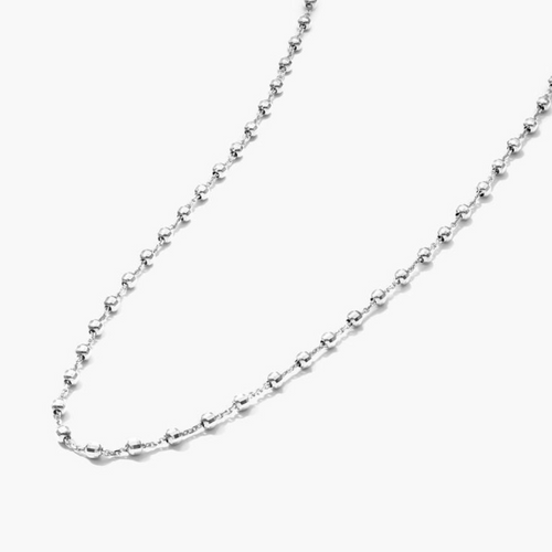 Sterling Silver Fancy Bead Stationary Necklace, 16 & 18inches - Special Price