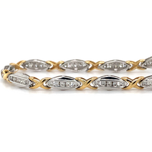 14KT Two-tone Gold Natural Diamond 1.00TW Bracelet