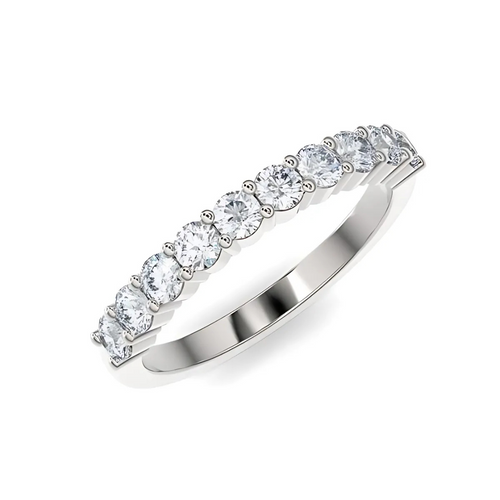 14KT White Gold 0.70ct Lab Diamond Half Eternity Band