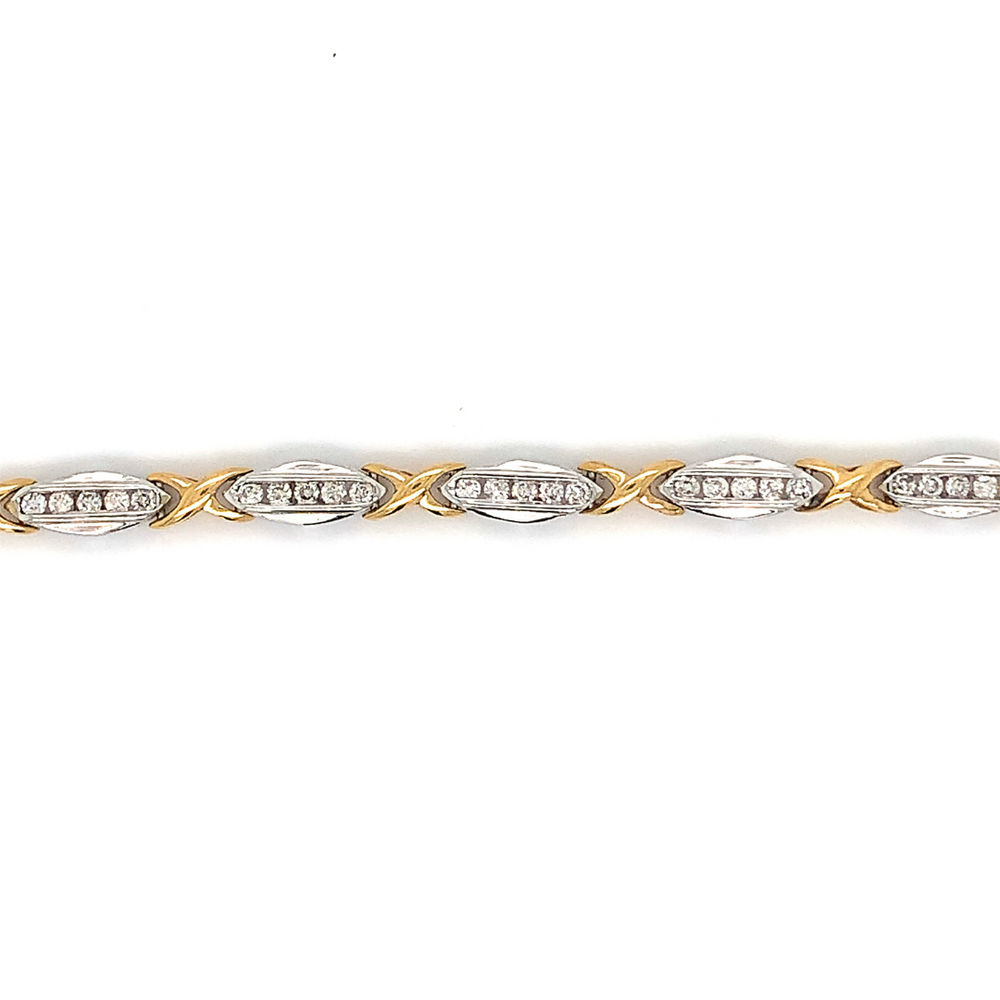 14KT Two-tone Gold Natural Diamond 1.00TW Bracelet
