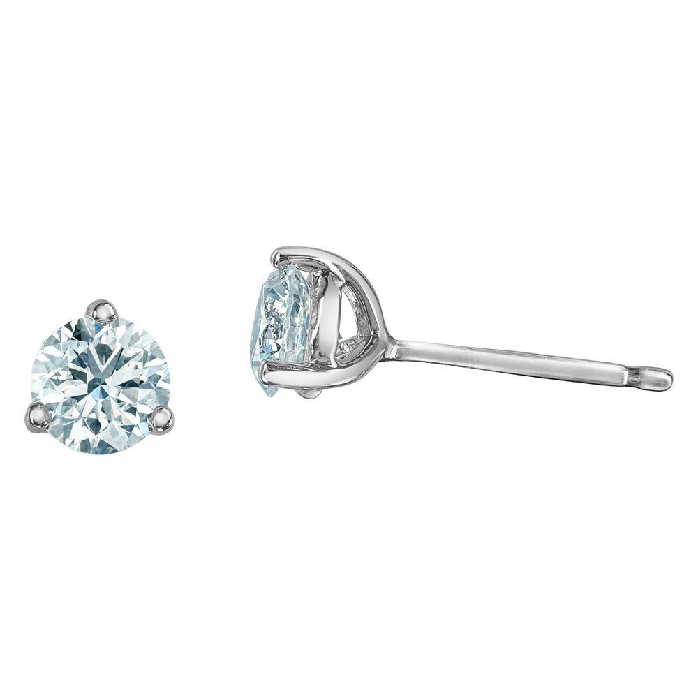 10kt White Gold 0.75ct Round Cut Lab Grown Diamond Stud Earrings