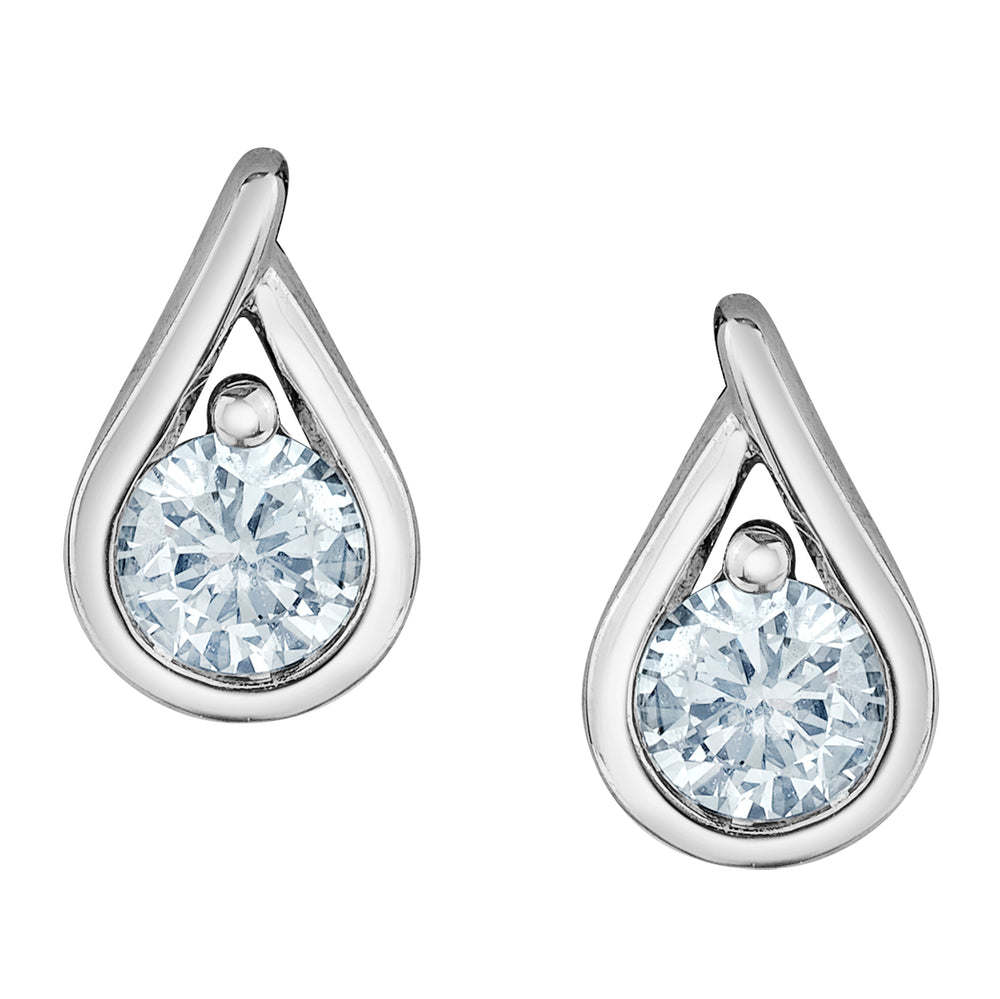 10kt White Gold 0.25ct Round Cut Lab Grown Diamond Stud Earrings