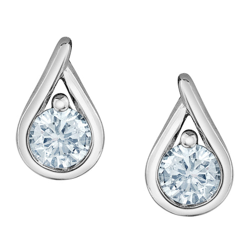 10kt White Gold 0.25ct Round Cut Lab Grown Diamond Stud Earrings