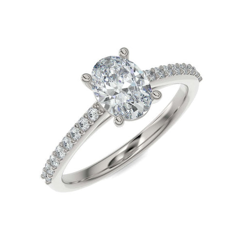 14kt White Gold Oval Lab Grown 2.02ct Oval Diamond Ring