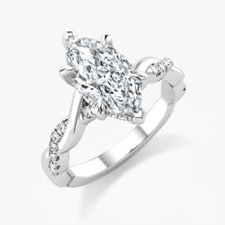 14kt White Gold Lab Grown 1.58 + .22ct Marquise Diamond Ring