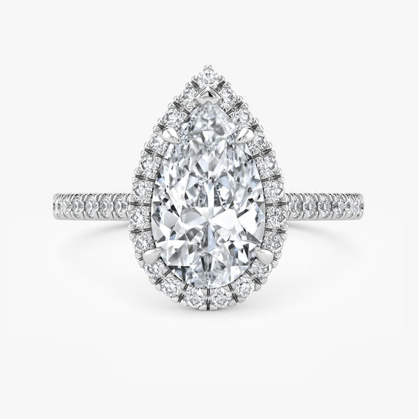 14kt White Gold 3.11 TDW Lab Grown Pear Cut Diamond Engagement Ring