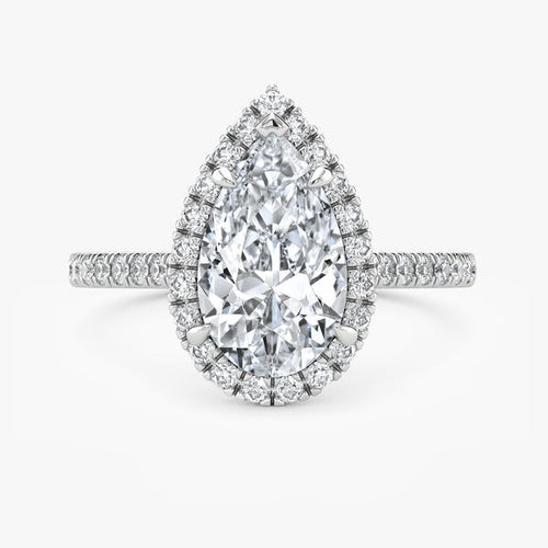 14kt White Gold 3.11 TDW Lab Grown Pear Cut Diamond Engagement Ring