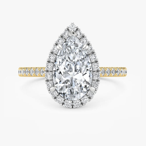 14kt Yellow Gold 3.11 TDW Lab Grown Pear Cut Diamond Engagement Ring