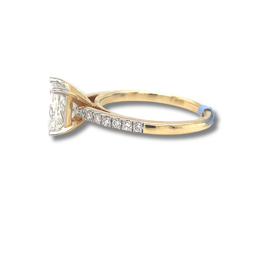 14kt Yellow Gold 2.20 TDW Princess Cut Lab Grown Diamond Ring