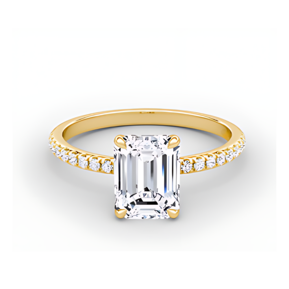 14kt Yellow Gold 1.24 TDW Emerald Cut Lab Grown Diamond  Ring