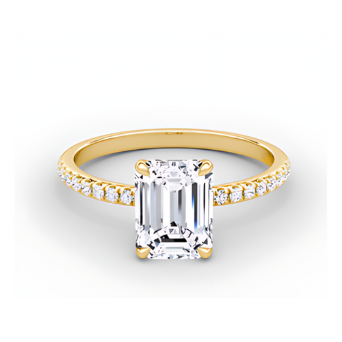 14kt Yellow Gold 1.24 TDW Emerald Cut Lab Grown Diamond  Ring