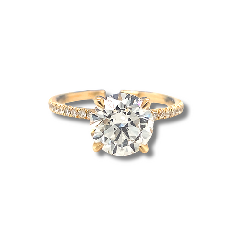 14kt Yellow Gold 2.16 TDW  Round Brilliant Lab Grown Diamond Ring