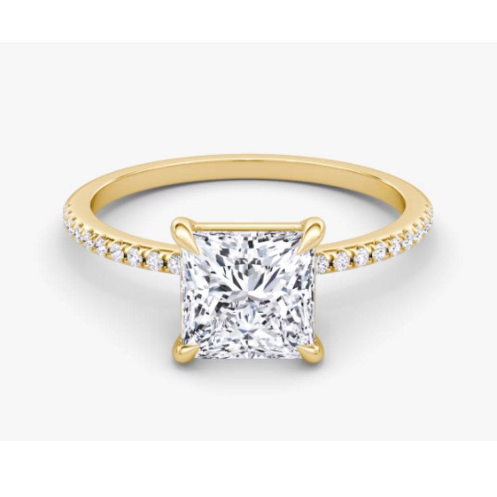 14kt Yellow Gold 1.01ct Princess Cut Lab Grown Diamond Ring