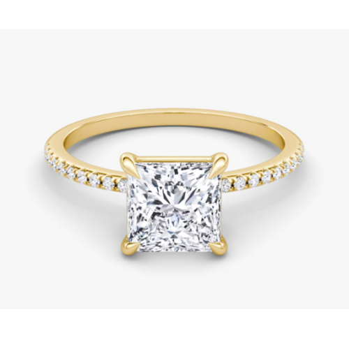 14kt Yellow Gold 1.01ct Princess Cut Lab Grown Diamond Ring