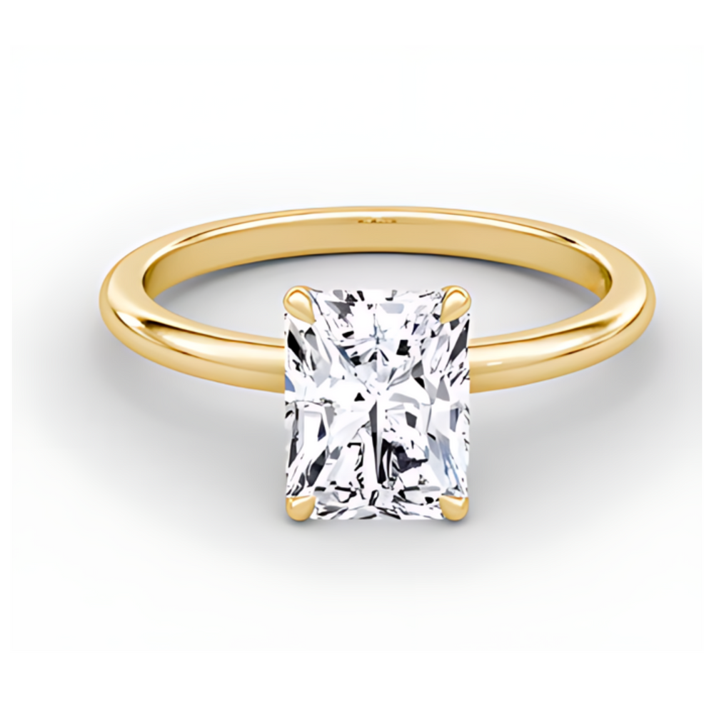 14kt Yellow Gold 1.00 TDW Radiant Cut Lab Grown Diamond Ring