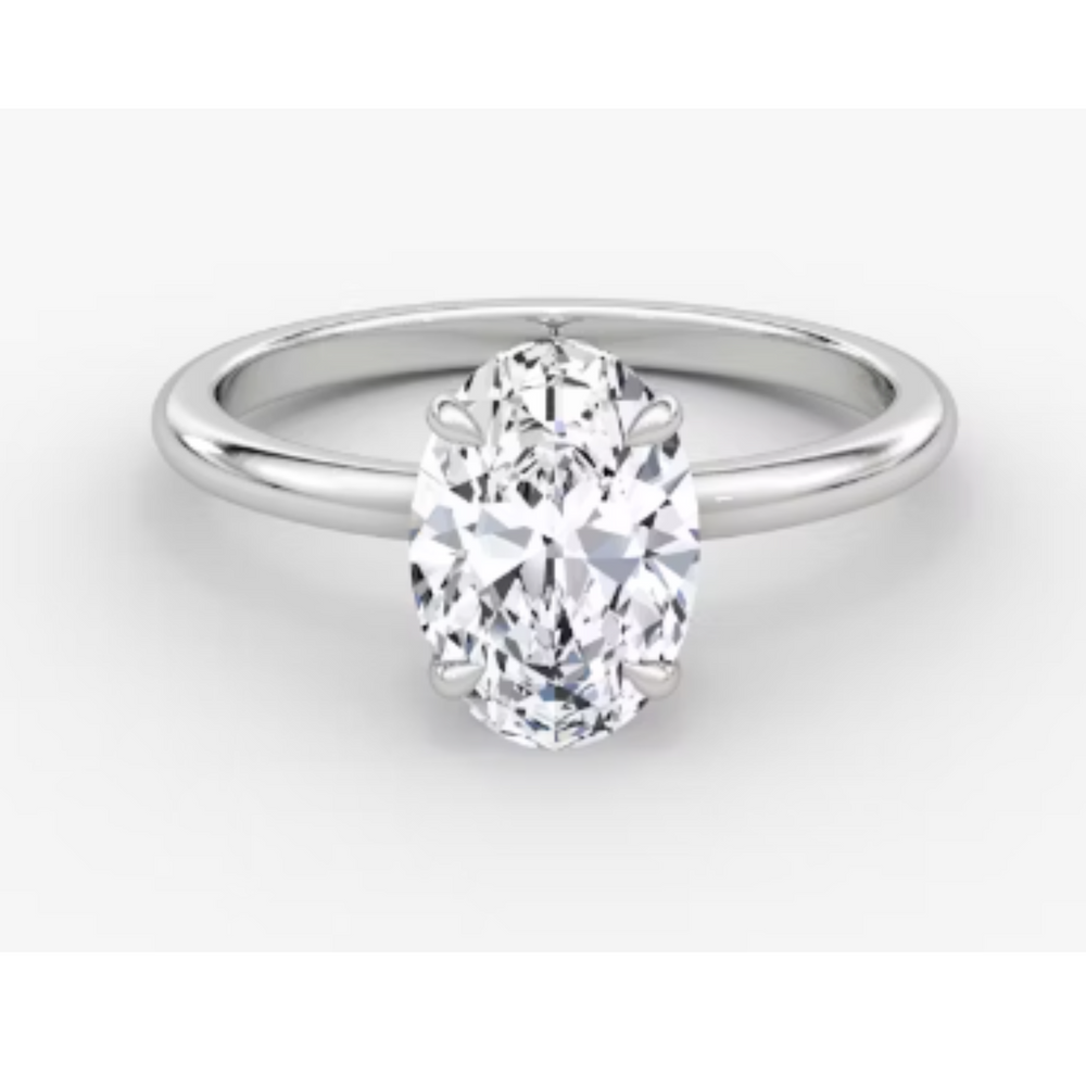 18kt White Gold 3.02ct Oval Cut Lab Grown Diamond Ring