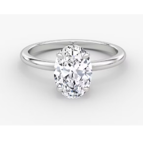 18kt White Gold 3.03 TDW Oval Cut Lab Grown Diamond  Ring