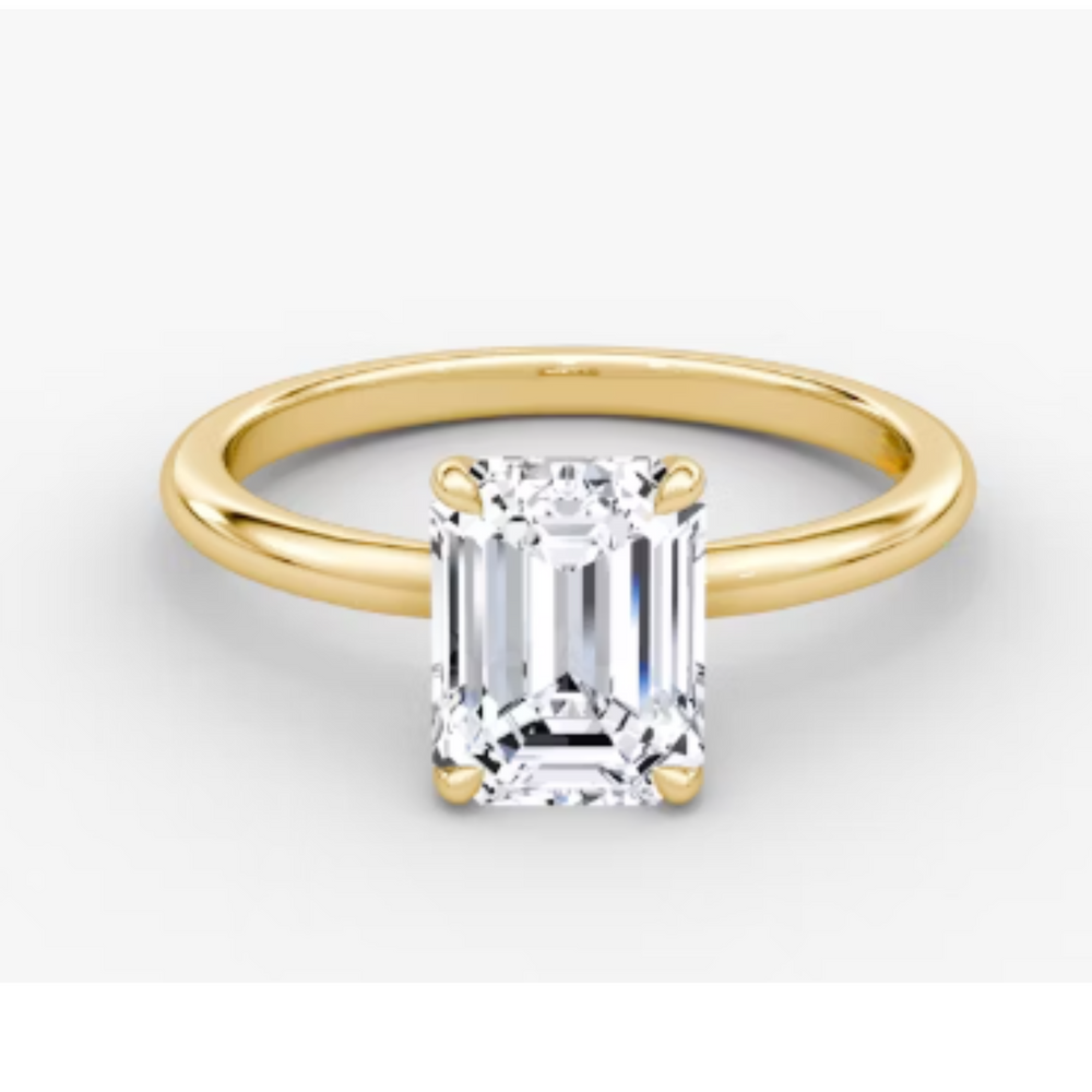 18kt Yellow Gold 3.22 TDW Emerald Cut Lab Grown Diamond Ring