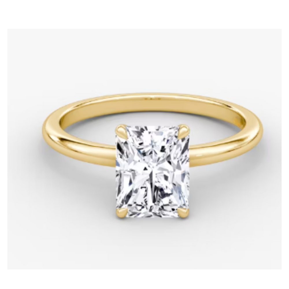 18kt Yellow Gold 3.25 TDW Radiant Cut Lab Grown Diamond  Ring
