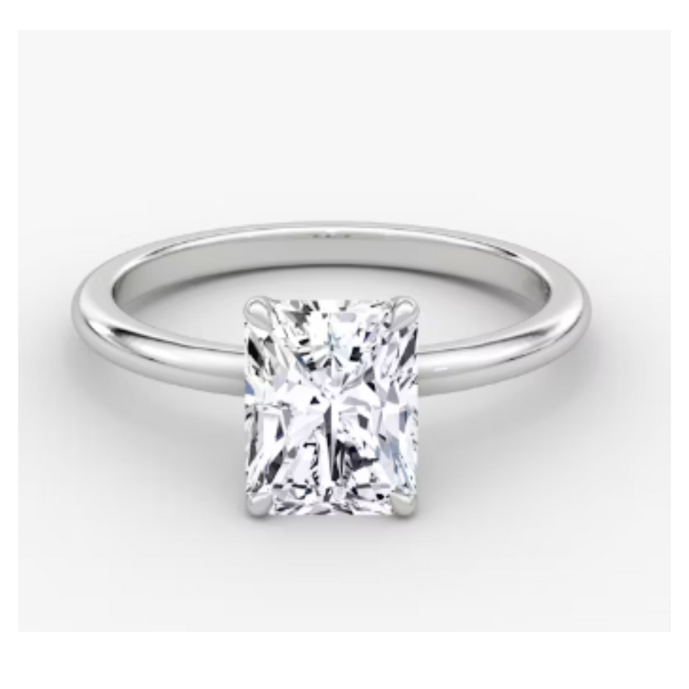 Platinum 3.13 TDW Radiant Cut Lab Grown Diamond Ring