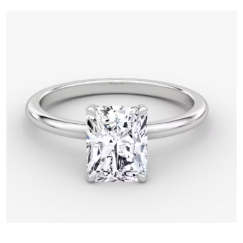 Platinum 3.13 TDW Radiant Cut Lab Grown Diamond Ring