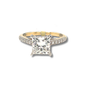 14kt Yellow Gold 2.20 TDW Princess Cut Lab Grown Diamond Ring