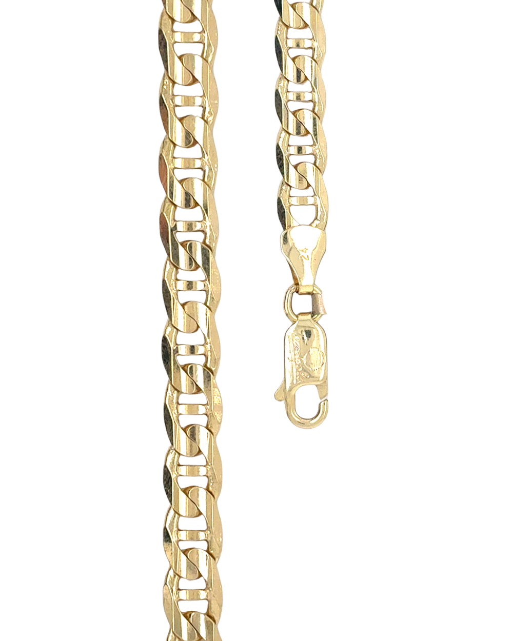 10kt Yellow Gold 3mm 7.25" Mariner Link Bracelet
