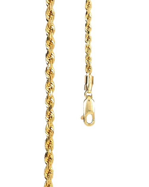 10kt Yellow Gold 2.5mm 7.5" Rope Bracelet