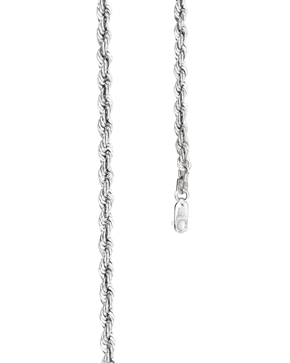 10kt White Gold 3mm Rope Bracelet