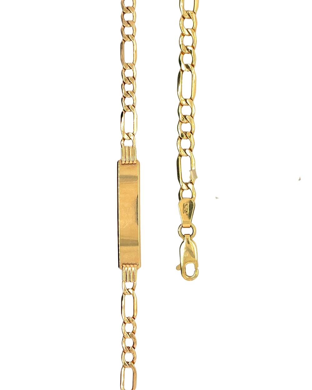 10kt Yellow Gold 4mm 7.5" Figaro ID Bracelet